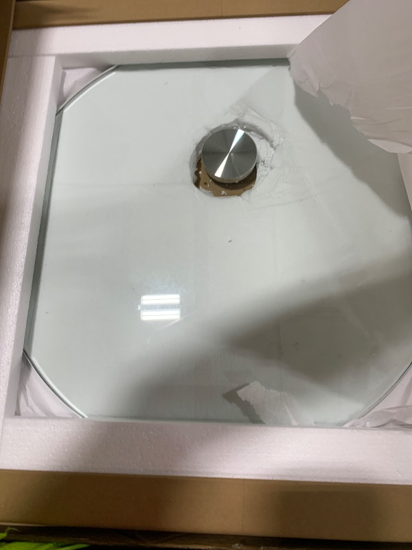 Photo 1 of Fab Glass and Mirror Teardrop Side Table, White