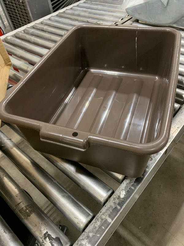 Photo 1 of Winco Bus Box Dish Tub for Restaurants, 7", Brown