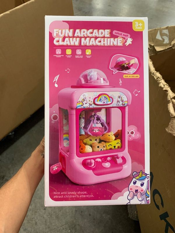 Photo 1 of Claw Machine for Kids, Mini Vending Machine Girls Unicorn Toys, Candy Grabber Prize Dispenser with Sound & 20 Mini Plush Toys, Electronic Arcade Game Indoor Toy for Home Party Birthday Gifts