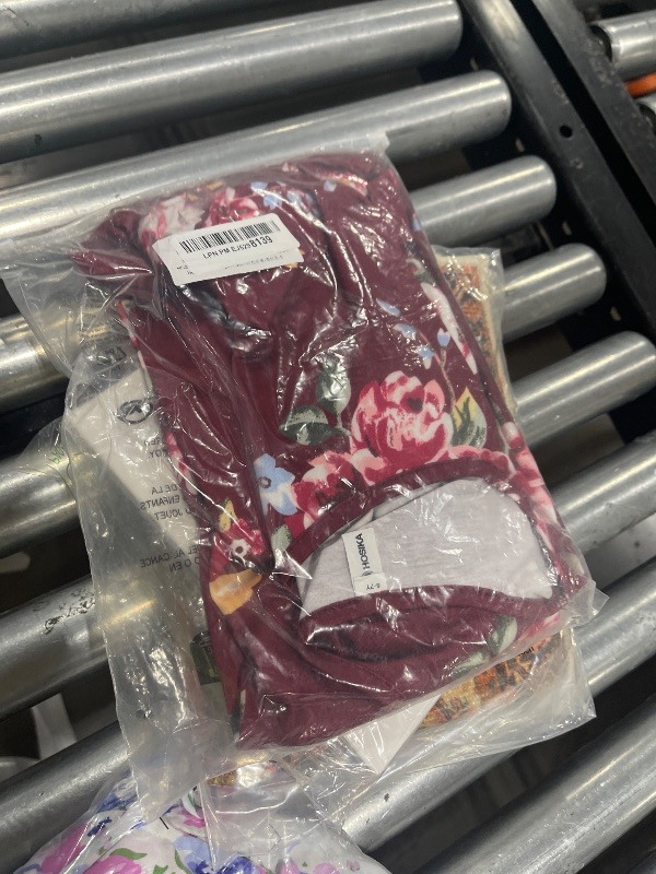 Photo 1 of HOSIKA Girls Boho Floral Dress Ruffle Sleeve Pleated High Waist Casual Swing Maxi Dress Wine Red 6-12 Years S