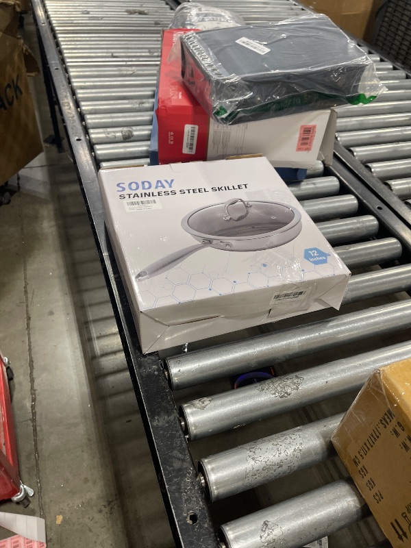 Photo 1 of 12 inches Frying Pan Nonstick Deep Sauté Pan and Lid, Non Stick Stainless Steel Pan Dishwasher and Oven-Safe, Compatible with All Cooktops