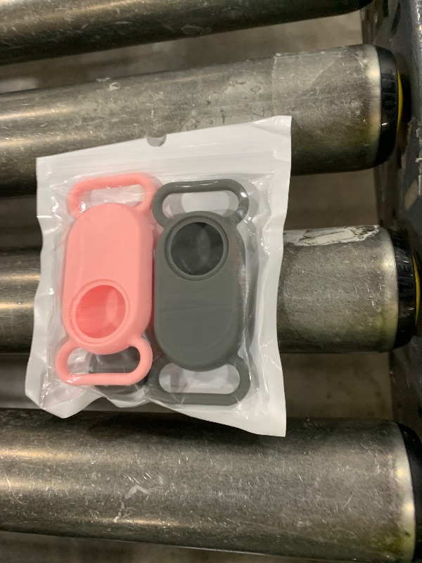Photo 1 of Waterproof Silicone Case Holder for Galaxy Smarttag2, 2 Pack Pet Dog Cat Collars, Anti-Lost Scratch Resistant Holder Accessory Protective Cover for Samsung Galaxy Smart tag2 (Grey/Pink)