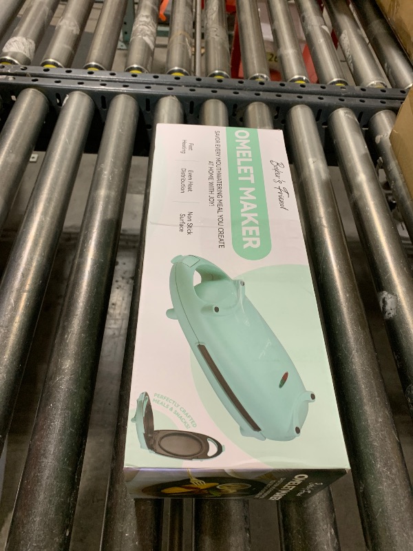 Photo 1 of Baker’s Friend Omelette Maker Electric, Omelette Pan Nonstick, Frittata Pan & Egg Pan, Double Sided Pan for Breakfast, Individual Flip Omelette Makers Electric, Aqua