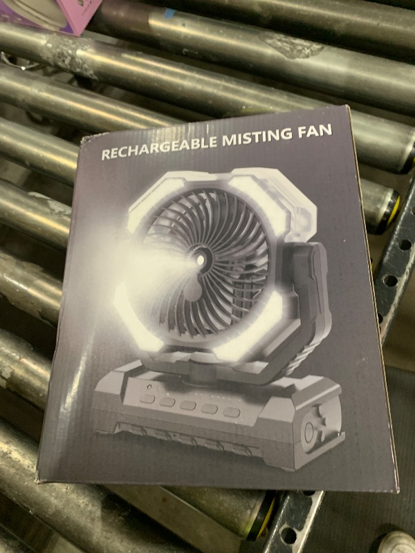 Photo 1 of Misting Fan Portable with 250ml Water Tank, 24000mAh Rechargeable Cooling Fans for Outside, Outdoor Water Misters with 2 Mist Modes, Remote Control Camping Fan with Timer for Beach, Patios, Tents