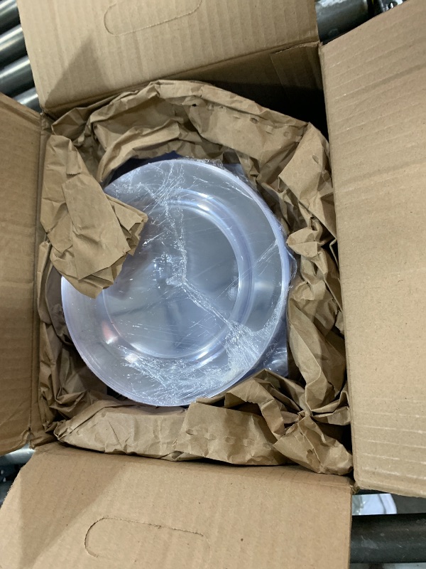 Photo 1 of FLOWERCAT 100PCS Clear Plastic Plates - Heavy Duty Clear Disposable Plates for Party/Wedding/Christmas - Include 10.25inch & 7.5inch Dinner/Dessert Plates for 50guests