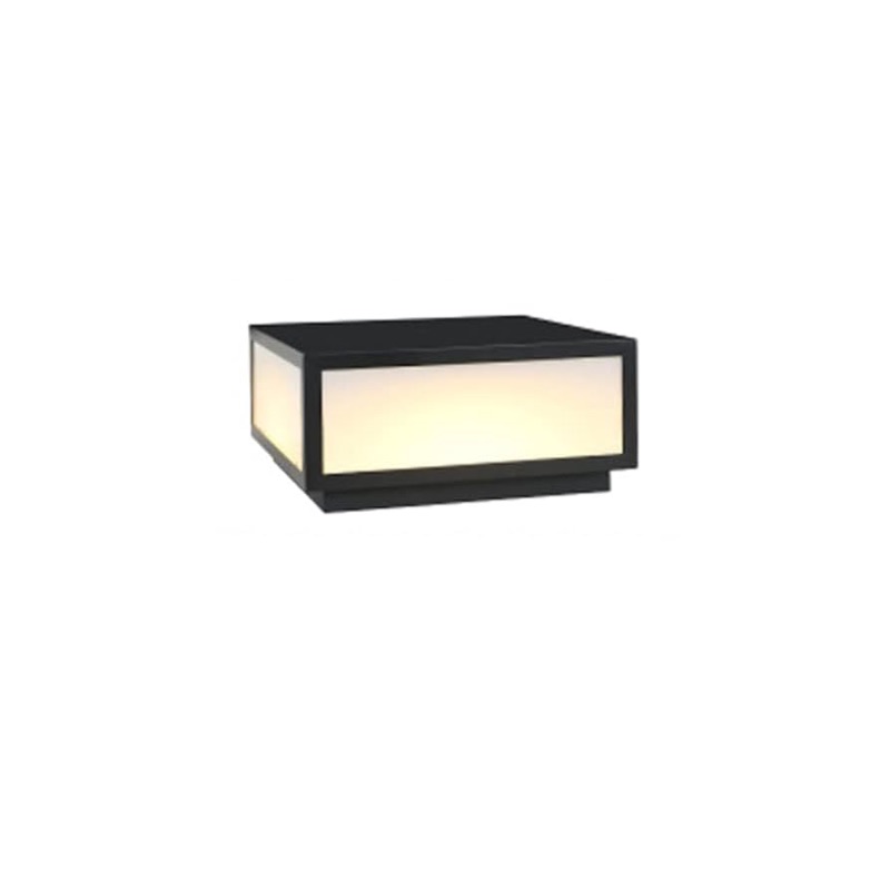 Photo 1 of SLAWA Outdoor Post Caps Light With Pier Mount Base Column Cap Lamps Black Waterproof Pole Lantern Light Fixture Square Exterior Pillar Lamp Outdoor Lighting Aluminum Landscape Light For Path Lawn Yard