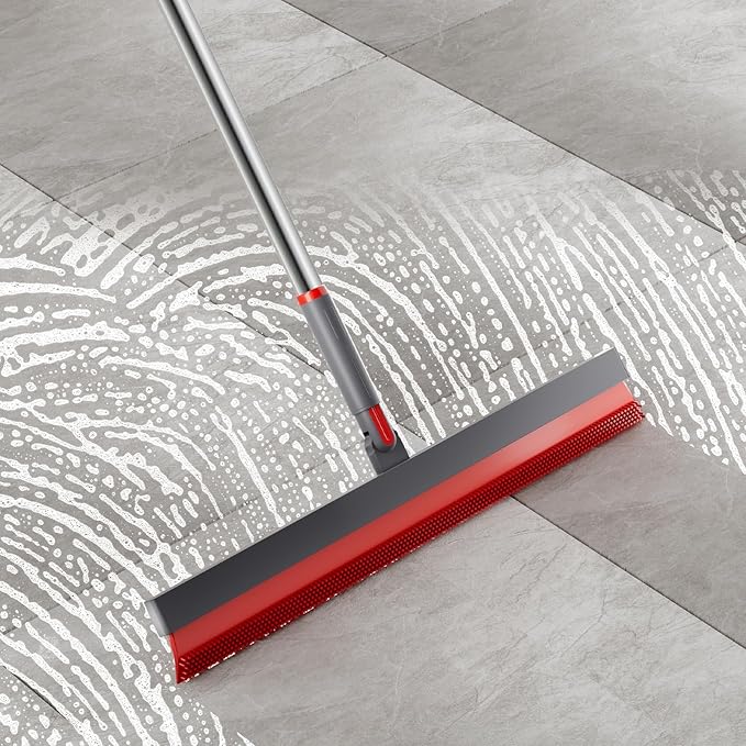 Photo 1 of Multifunction Magic Broom 180 Degree Rotating Sweep and Scrape 2 in 1 Household Cleaning Air Broom with Adjustable Long Handle TPR Bathroom Squeegee for Pet Hair,Glass
