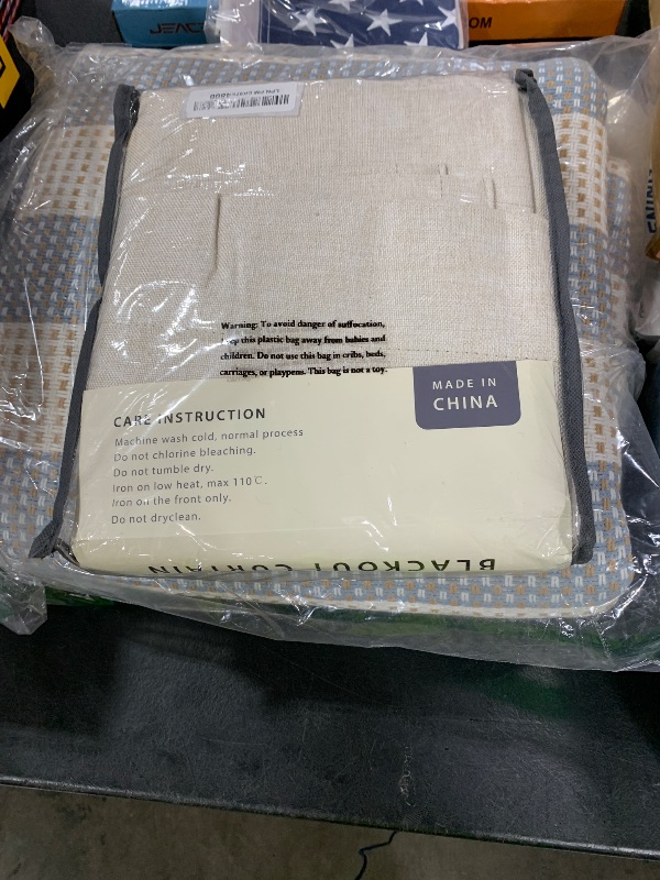 Photo 1 of INOVADAY 100% Blackout Curtains for Bedroom, Black Out Curtains 63 Inch Long, Clip Rings Linen Blackout Drapes, Thermal Insulated Room Darkening for Living Room, 2 Panels - Cream,W50xL63
