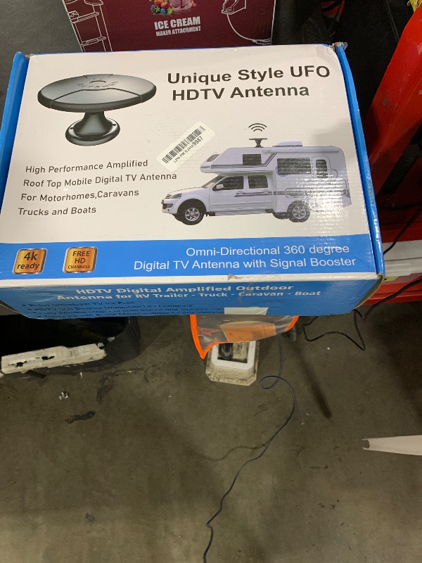 Photo 1 of RV TV Antenna Outdoor Omnidirectional Reception Over 120 Miles Range Enhanced VHF and UHF 4K HDTV Antenna for Camper RV Trailer Truck Caravan Boat - 16.5 feet RG6 Coaxial Cable (Black)