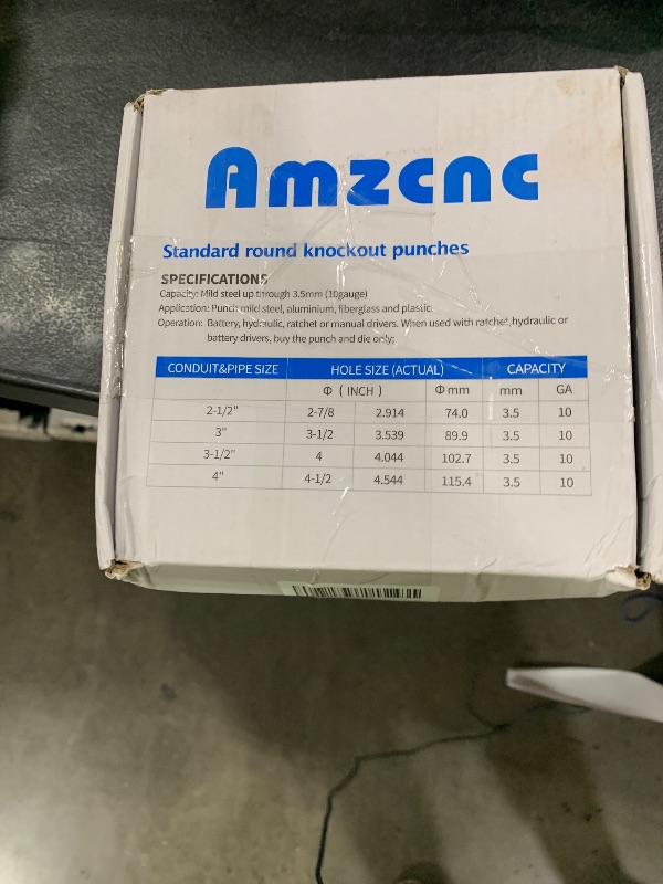 Photo 1 of AMZCNC 4" Conduit Punch and Die for Hydraulic Knock Out Driver 3/4"-16UN Thread ((Conduit Hole Size) 4")(Actual Hole Size: 4.54")