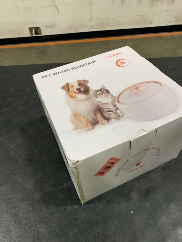 Photo 1 of WOPET Ceramic Cat Water Fountain W03 Lite?3L/101oz Ceramic Pet Fountain?Automatic Water Fountain for Cats & Dogs, Fashion Cat Fountain with Ultra-Quiet Pump and Filter & Sponge White Orange