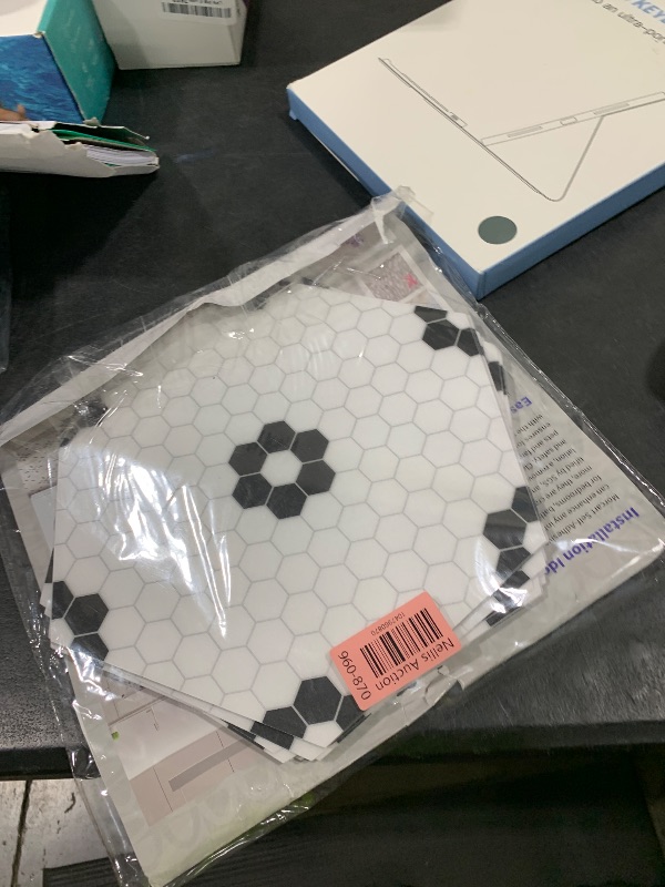 Photo 1 of MORCART Peel and Stick Floor Tile-20 Pcs, Hexagon Waterproof Vinyl Flooring Covers 12.6 Sq Ft, New Form of DIY Floor and Wall Decoration for Bathroom, Kitchen, Bedroom, Stairs, Entryway (Mosaic White)