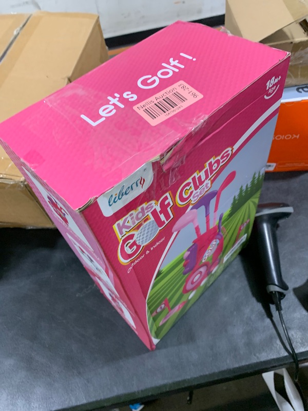 Photo 1 of Liberry Toddler Golf Set for 1 2 3 4 Years Old, Upgraded Kids Golf Cart with Unique Shoulder Strap Design, Indoor and Outdoor Golf Toys for Boys Girls (Pink)