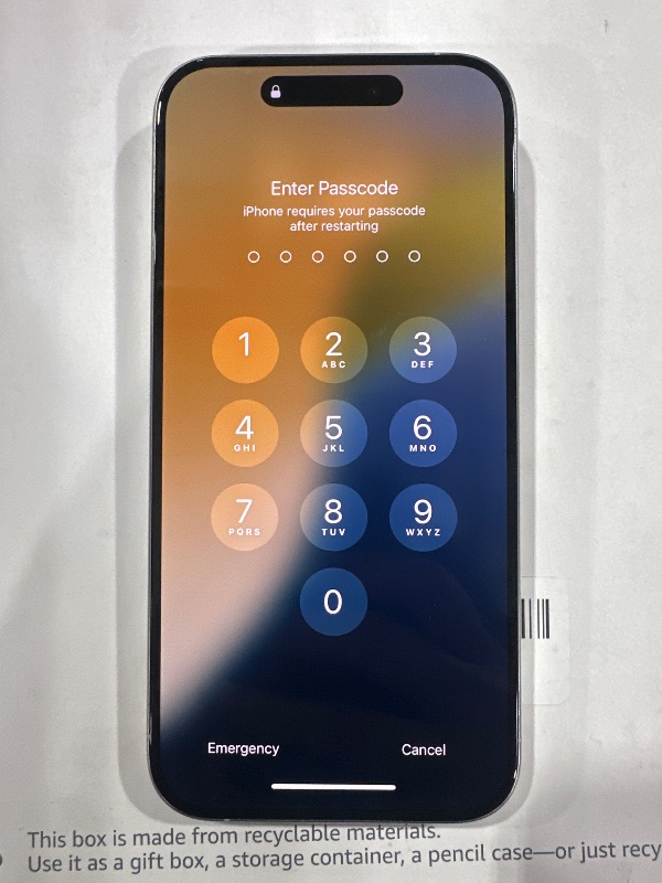 Photo 1 of Apple iPhone 15 Pro, US Version, 128GB, White Titanium - locked (Renewed Premium) Passcode Activated