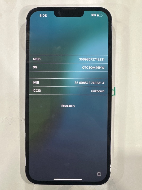 Photo 1 of Apple iPhone 13 PRO MAX in graphite Passcode Activated -- locked by pervious owner