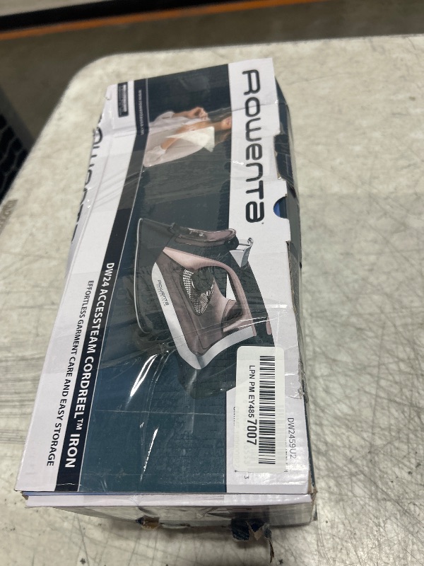 Photo 1 of Rowenta Access Stainless Steel Soleplate Steam Iron with Retractable Cord, Powerful Steam Diffusion, Auto-off and Anti-Drip, 1725 Watts, Black Clothes Iron, DW2459