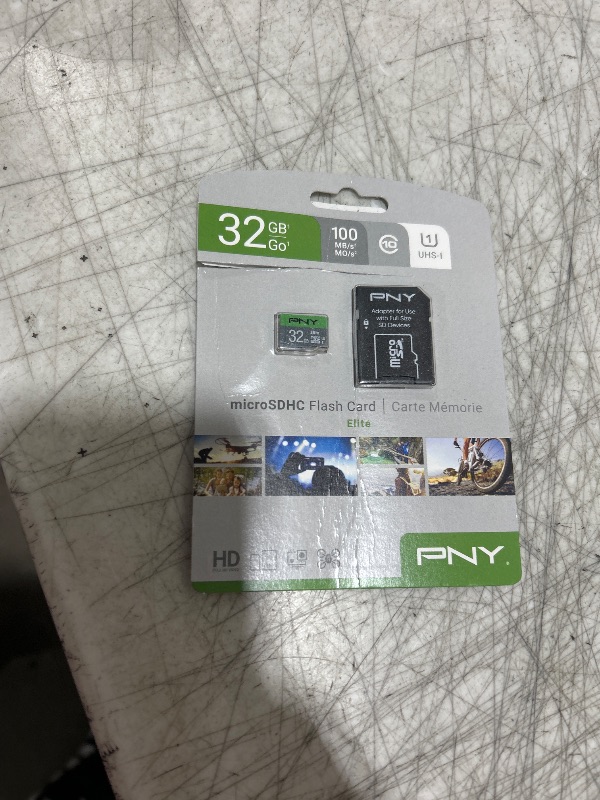 Photo 1 of PNY 32GB Elite Class 10 U1 microSDHC Flash Memory Card - 100MB/s Read, Class 10, U1, Full HD, UHS-I, Micro SD (Pack of 1)