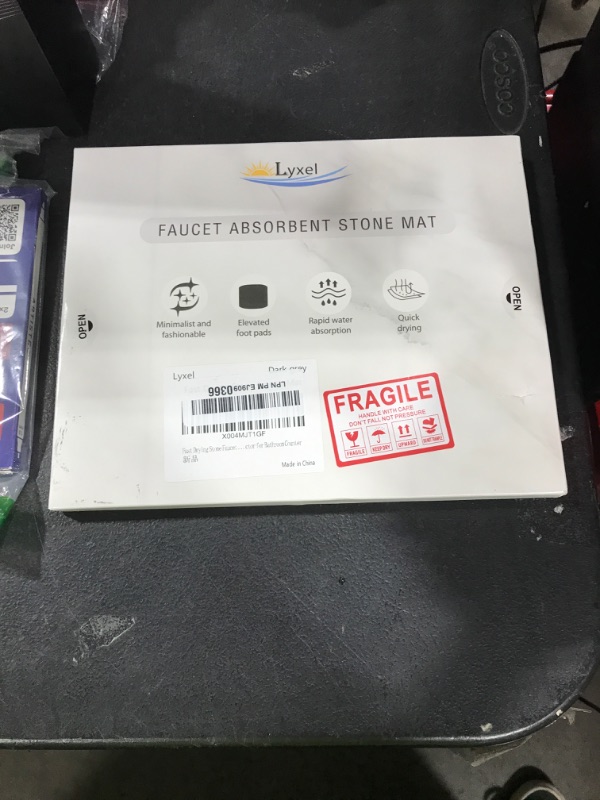 Photo 1 of Fast Drying Stone Faucet Mat for Kitchen Sink with Raised Feet, Water Absorbent Diatomite Stone Sink Tray, Faucet Sink Splash Guard, Prevents Moisture Buildup, Durable Protector for Bathroom Counter