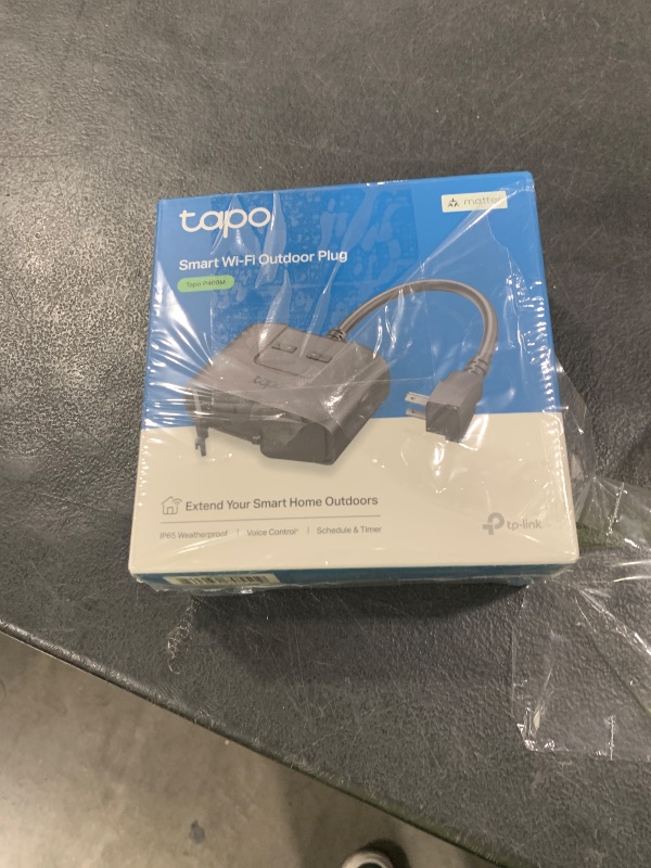 Photo 1 of TP-Link Tapo Matter Outdoor Smart Plug, 2 Individual outlets, IP65 Weather Resistance, Works with Apple Home, Alexa, Google Home, Long Wi-Fi Range, 2.4G Wi-Fi Only, ETL Certified(Tapo P400M)