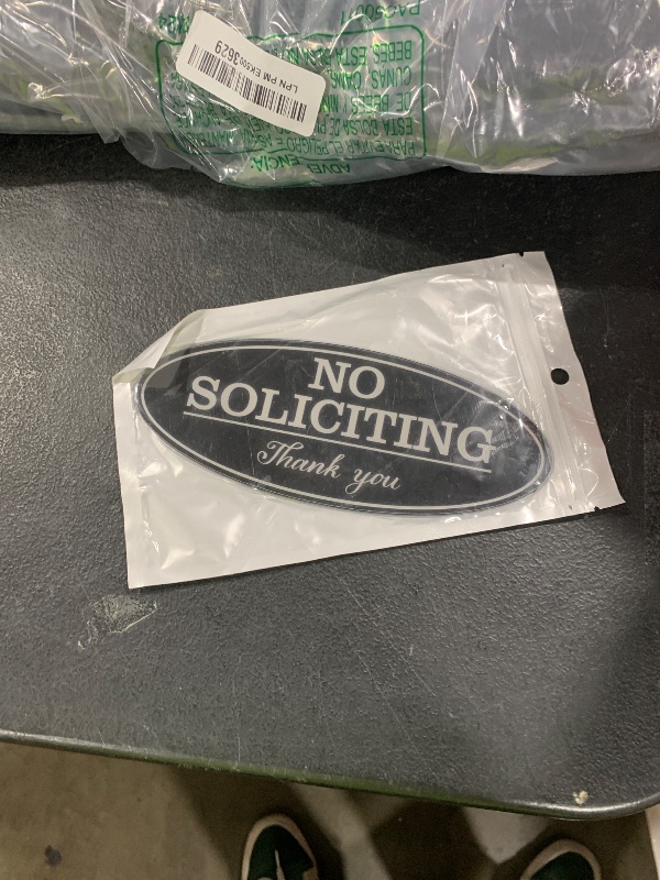 Photo 1 of Self-Adhesive No Soliciting Sign for House, Front Door 2.8 * 7 in, UV & Weather Resistant, No Soliciting Sticker