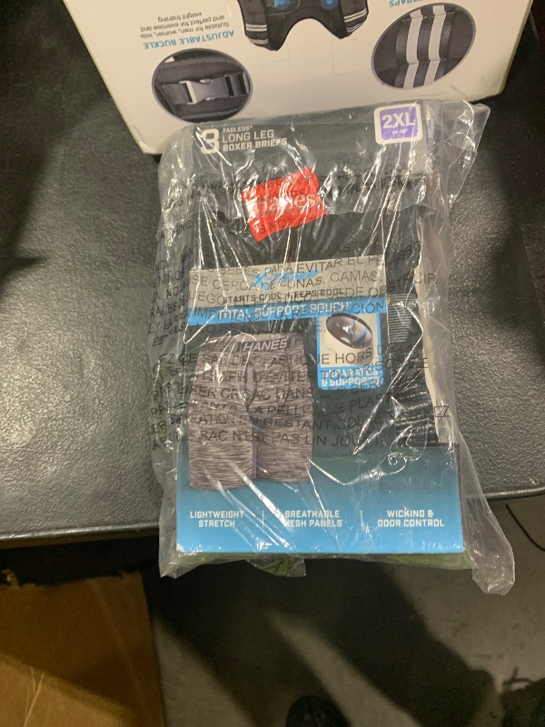 Photo 1 of Hanes Men's X-Temp Total Support Pouch Boxer Brief, Anti-Chafing, Moisture-Wicking Underwear, Multi-Pack, Blue/Grey/Black, XX-Large