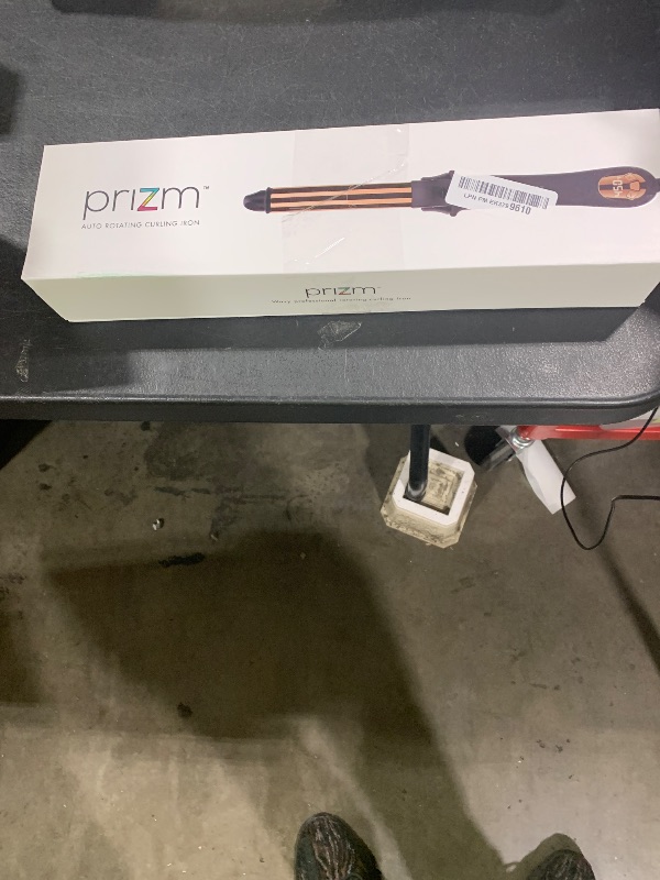 Photo 1 of Prizm Nano Titanium Automatic Rotating Curling Iron 1 Inch Worldwide Dual Voltage Curling Wand 11 Temperature Hair Iron Effortless Curls Spinning Barrel LCD Display Negative Ions 360° Swivel Cord