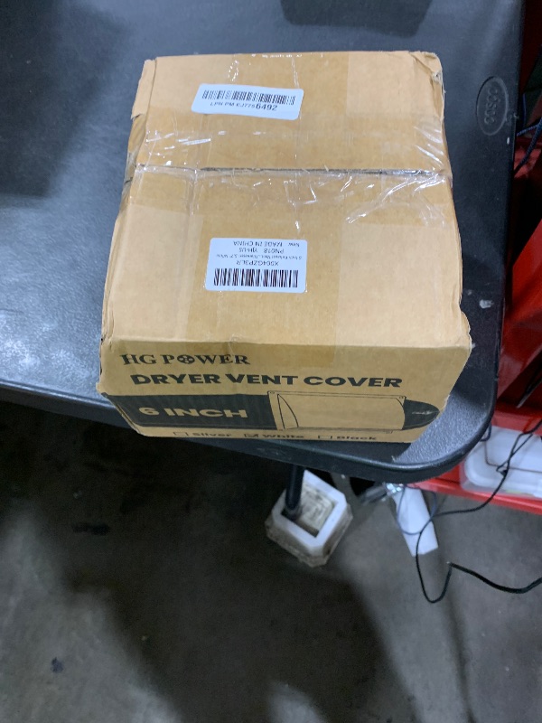 Photo 1 of 6 Inch Exhaust Vent Cover, HG Power Metal Dryer Vent Cover Outside with Removable Screen & Cushioned Non Return Flap, Air Wall Vent for House, AC, Opening Diameter: 5.7" White