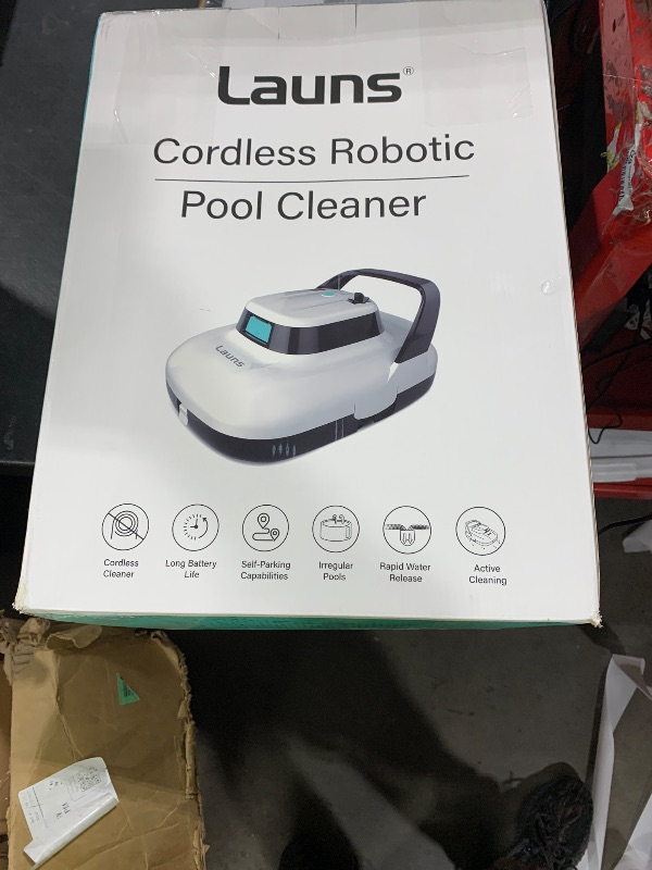 Photo 1 of (2025 Upgrade) Launs S1 Cordless Robotic Pool Cleaner, Dual Motors & Suction Ports Automatic Pool Vacuum Robot Lasts up to 90 Min, Self-Parking Ideal for Above Ground Pools (New)