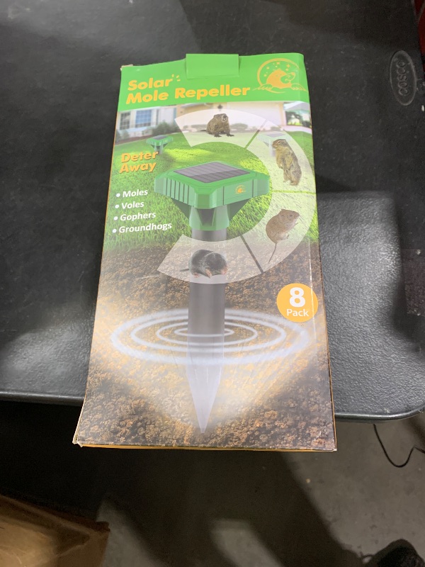 Photo 1 of 8 Packs Solar Mole Repellent for Lawns, Ultrasonic Gopher Deterrent Outdoor, IP65 Waterproof Groundhog Snake Repellent for Yard, Sonic Vole Deterrent Spikes, Effective for Lawns, Garden, Farm