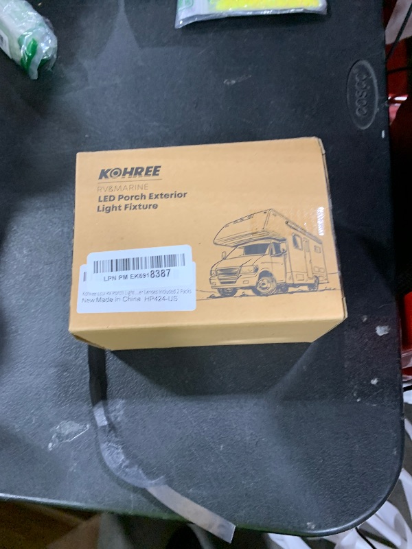Photo 1 of Kohree 320 Lumen LED RV Porch Light Exterior Utility 12V Lighting Fixture LED Panel, Replacement Lighting for RVs, Trailers, Campers, 5th Wheels. White Base, Clear and Amber Lenses Included 2 Packs
