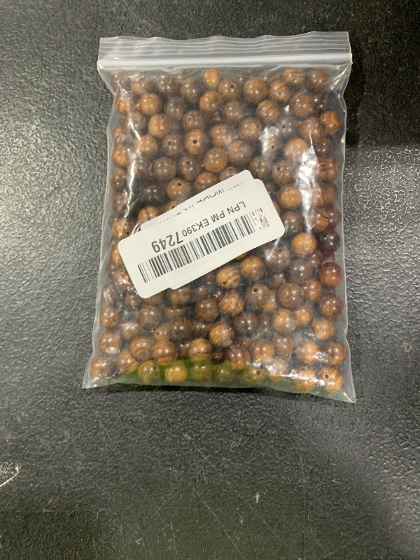 Photo 1 of HERZWILD Natural Roosewood Round Beads Brown Natural Wood Round Beads Handmade Polished Spacer Mala Pray Beads for DIY Jewellery Making (R-10mm)