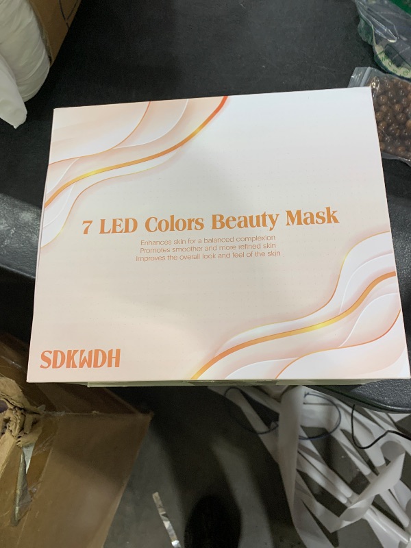 Photo 1 of SDKWDH Red Light Therapy Mask for Face, Led Face Mask Light Therapy, 7 Colors LED Facial Skin Care at Home, Gold