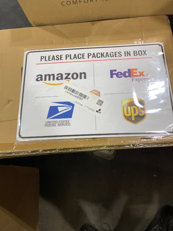 Photo 1 of Bestylez Please Place Packages in Box Delivery Sign for Outdoor Use 12 x 8 Inch (025)