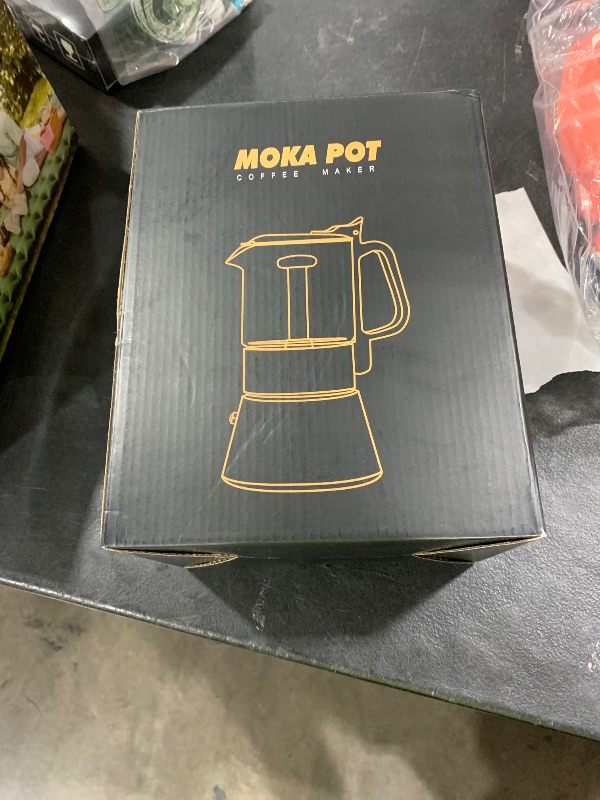 Photo 1 of SIXAQUAE Stovetop Espresso Maker, Crystal Glass-top & Stainless Steel Espresso Moka Pot,Classic Italian coffee maker?360ml?