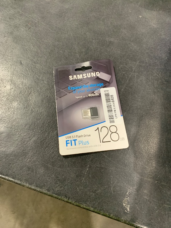 Photo 1 of SAMSUNG FIT Plus 3.1 USB Flash Drive, 128GB, 400MB/s, Plug In and Stay, Storage Expansion for Laptop, Tablet, Smart TV, Car Audio System, Gaming Console, MUF-128AB/AM,Gunmetal Gray