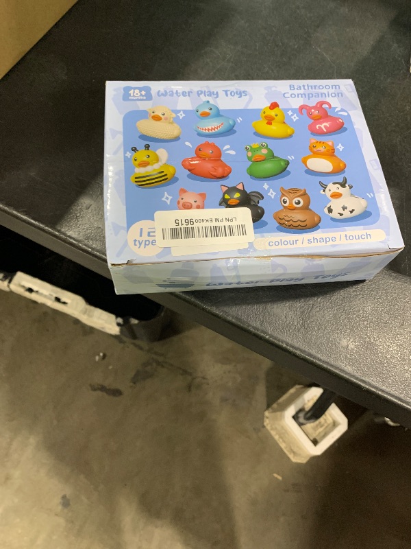 Photo 1 of 12PCS Rubber Ducks,Toddler Bath Toys,No Hole Bathtub Toys,Baby Pool Toys for 18 Months and Older