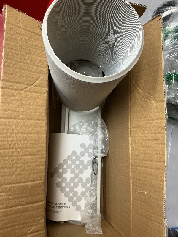 Photo 1 of Portable AC Window Vent Kit with 5.9” Exhaust Hose Universal Window Seal Kit for Portable Air Conditioner, Adjustable Portable AC Windows Vent Kit for Sliding Horizontal and Vertical Window