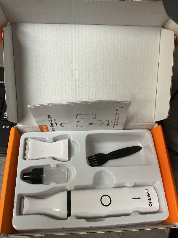 Photo 1 of oneisall Dog Clippers with Double Blades,Cordless Small Pet Hair Grooming Trimmer,Low Noise for Trimming Dog's Hair Around Paws, Eyes, Ears, Face, Rump (White)
