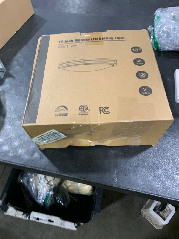 Photo 1 of 36W LED Ceiling Lights for Bedroom Kitchen, 3600lm Super Bright, Dimmable Flush Mount Light Fixtures 6500K/5000K/4000K/3000K/2700K Adjusted Modern Lamps 2PACK, 13 Inch, Nickle