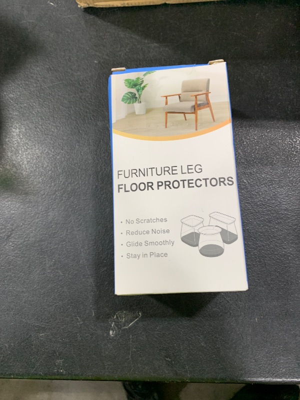 Photo 1 of 24 Pcs Chair Leg Floor Protectors Square, Silicone Felt Furniture Leg Pads Caps Covers for Hardwood Floors (Fit:1-1/16" to 1-5/8")