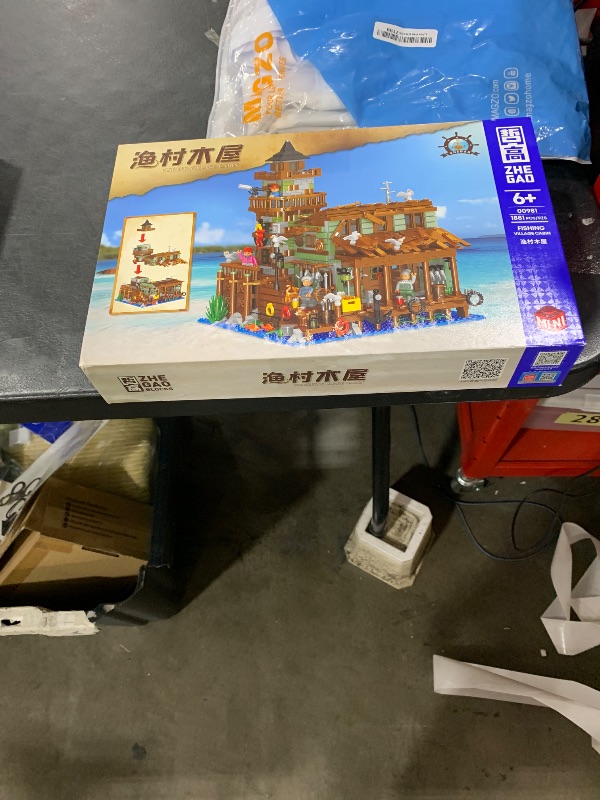 Photo 1 of 1881PCS Fishing Village Cabin mini Building Blocks Toys with Led Lighting,Creative Ideals Fishing House Architecture Building Sets, Best Choice for 6+ Boys, Girls or Adults(Not Compatible with Lego)