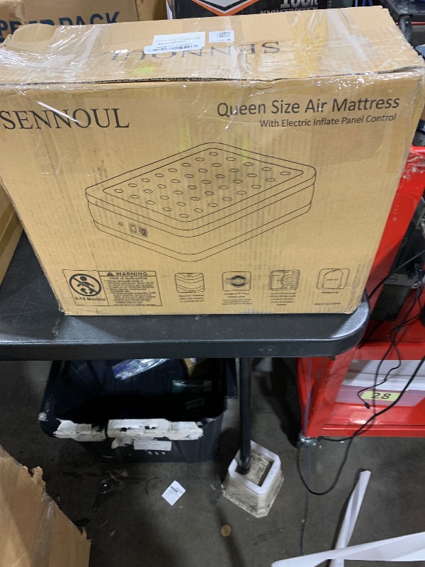Photo 1 of SENNOUL Air Mattress Queen with Built in Pump - 2 Mins Quick Self Inflatable,16"/650lbs Max Blow Up Bed, All Night Stability No Lost Air?No Peculiar Smell for Camping,Home,Guests & Portable Travel