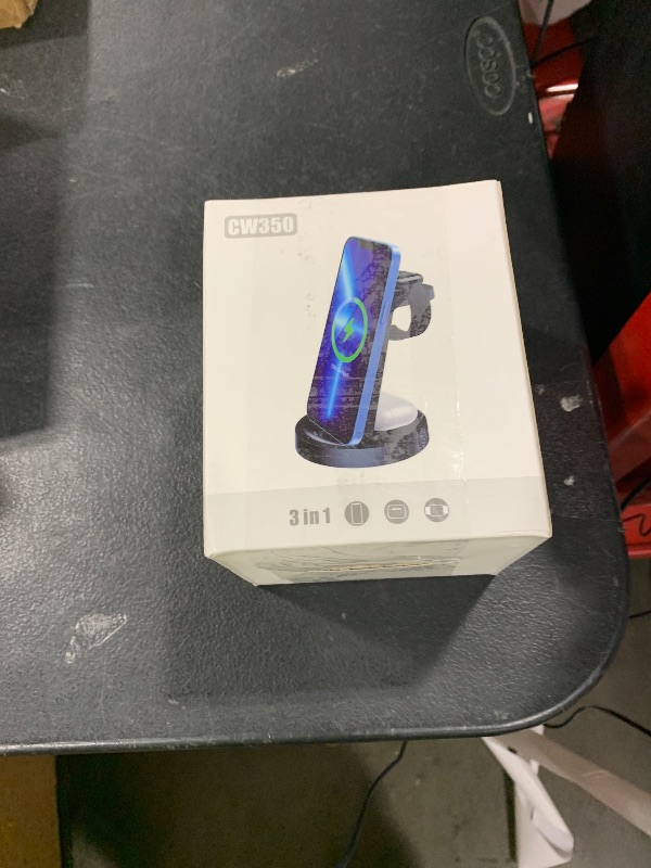 Photo 1 of 3 in 1 Charging Station for iPhone, Wireless Charger for iPhone 16e 16 15 14 13 12 11 X Pro Max & Apple Watch - Wireless Charging Station for AirPods 4 3 Pro