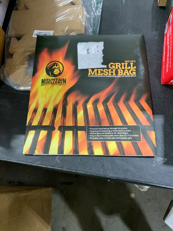 Photo 1 of Mountain Grillers Set of 2 (12.83 x 11.73-Inch) Reusable Pouches for Barbeque, Fish -Suitable for Charcoal, Electric Grills, Heat-Resistant & Non-Stick, Perfect Grill Bags for Outdoor Grill
