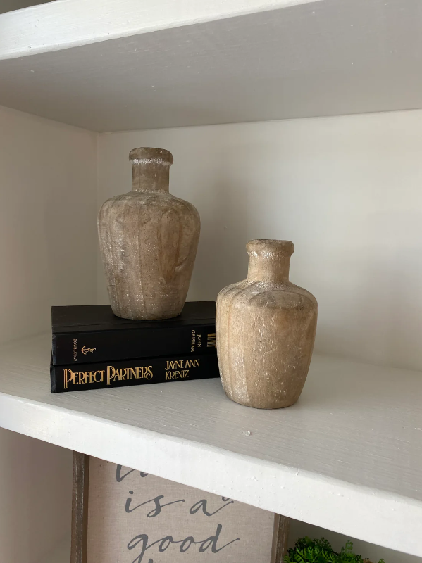 Photo 1 of SIDUCAL Ceramic Rustic Farmhouse Vase with Handle, Terracotta Vase, Minimalist Decorative Vases for Home Decor, Table, Living Room, Shelf, Christmas Decoration(Gray)