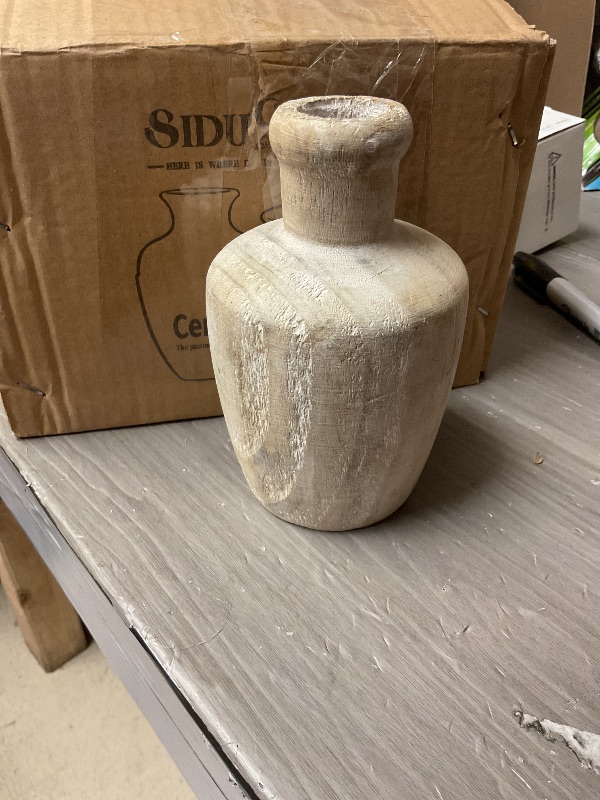 Photo 1 of SIDUCAL Ceramic Rustic Farmhouse Vase with Handle, Terracotta Vase, Minimalist Decorative Vases for Home Decor, Table, Living Room, Shelf, Christmas Decoration(Gray)