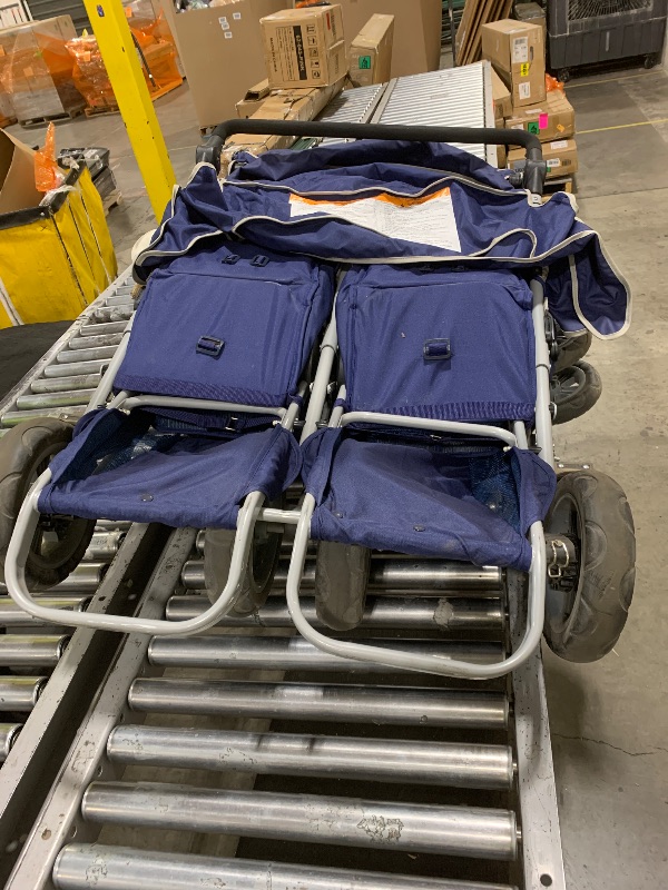 Photo 1 of Children’s Factory 6 Passenger SureStop Folding Commercial Bye-Bye Stroller, Reclining 6 Seat Buggy, Grey-Blue