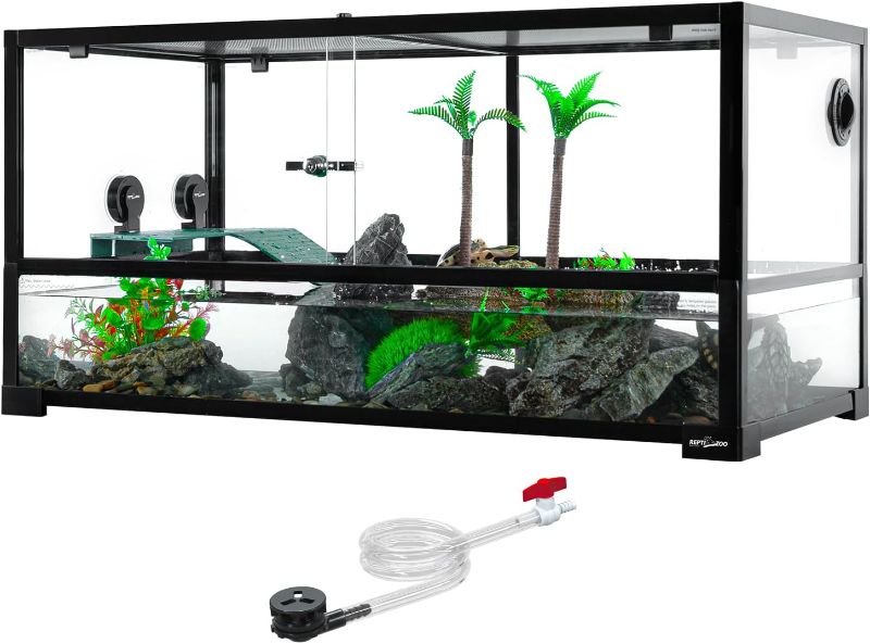 Photo 1 of REPTIZOO 50 Gallon Large Tank Aquarium, 36"×18"×18" Habitat Water-Land Ecological Tank with Drainage System Aquatic Aquarium, Terrarium for Tree