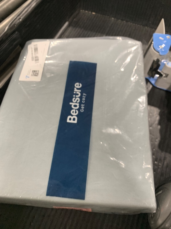 Photo 1 of Bedsure 100% Washed Cotton Duvet Cover Queen Size - Grayish Blue Minimalist Cotton Duvet Cover Linen Like for All Seasons - GentleSoft™ Plain Simple Bedding, 3 Pieces (Grayish Blue, Queen, 90"x90")