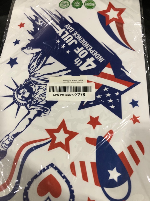 Photo 1 of 101Pcs 9 Sheets 4th of July Window Clings, Memorial Day Decorations Stickers, Red White and Blue Decorations, Patriotic Independence Day Holiday Decor for Inside Outside (8x12inch)
